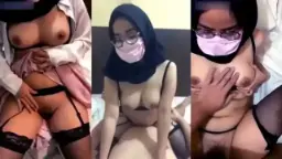 Jilbab Bergaya Dengan Kacamata Dan Masker