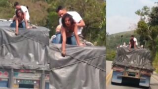 Nri Nakal Beraksi Di Atas Truk Gandengan, Panasnya Adegan Mesum Di Luar Ruangan