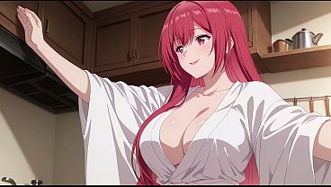 Anak Tiri Pulang Cepet, Lihat Istri Bokap Lagi Masak Pake Baju Tipis Doang. Kureha Enomoto Cosplay Mesum Bikinan Ai.